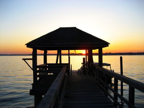 sunset dock pier