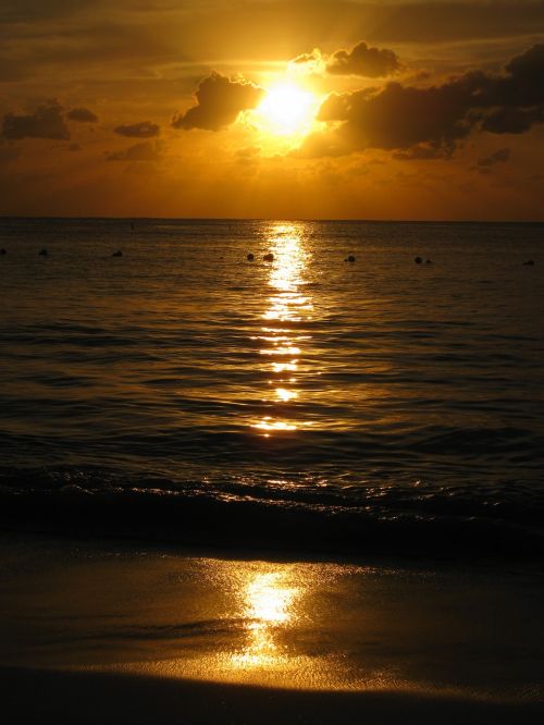 sunset sea ocean