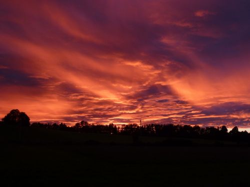 sunset afterglow evening sky