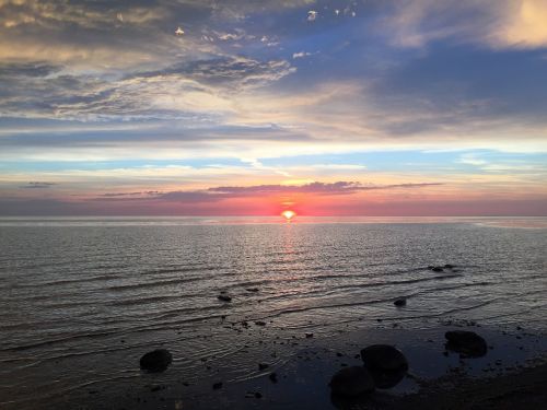 sunset lake beach