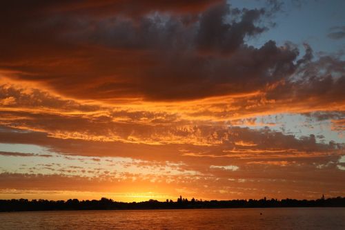 sunset clouds orange