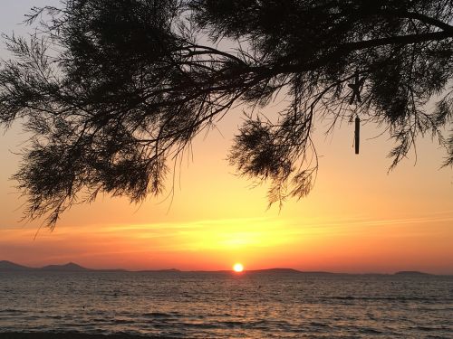 sunset naxos greece