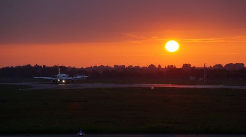 sunset airport fly