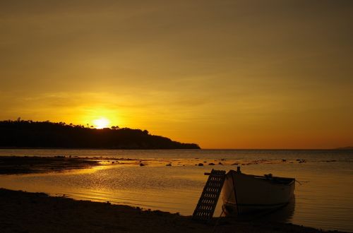 sunset sea beach