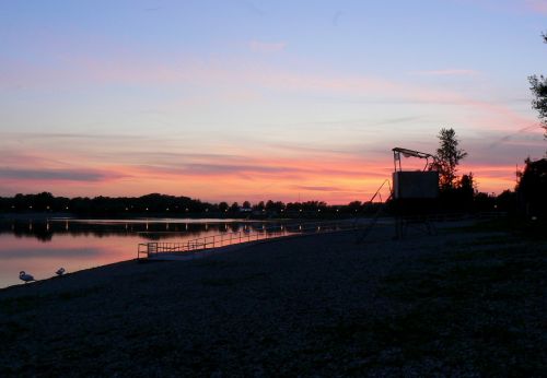 sunset lake sunrise