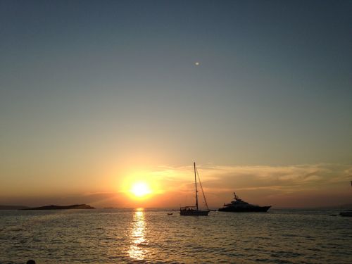 sunset greece coastline