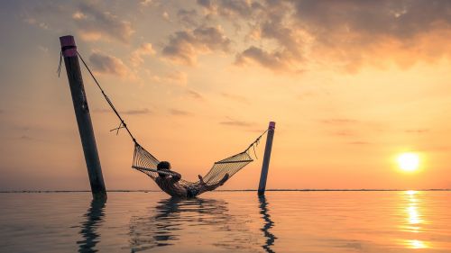 sunset hammock relaxation