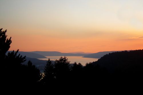 sunset lake landscape