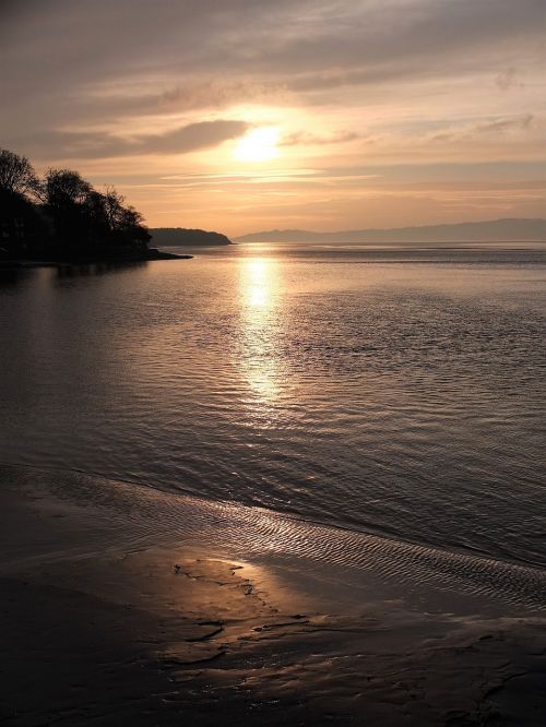 sunset sea north sea