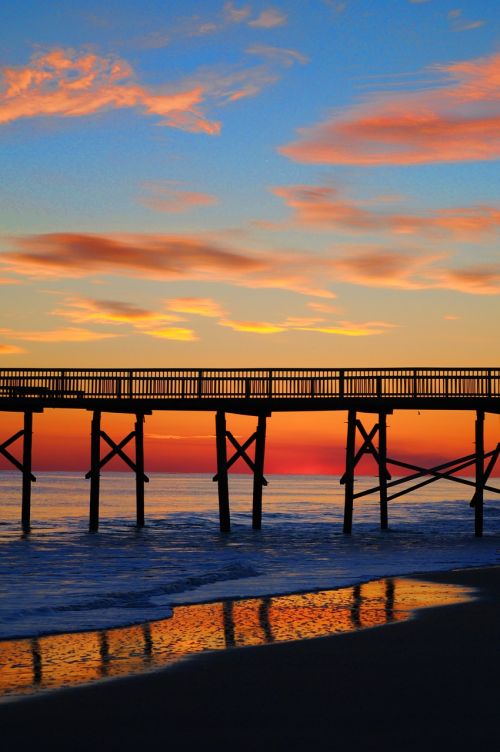 sunset beach pier