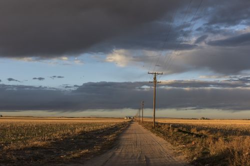 sunset country dirt road landscape