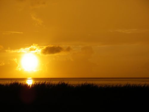 sunset sea north sea