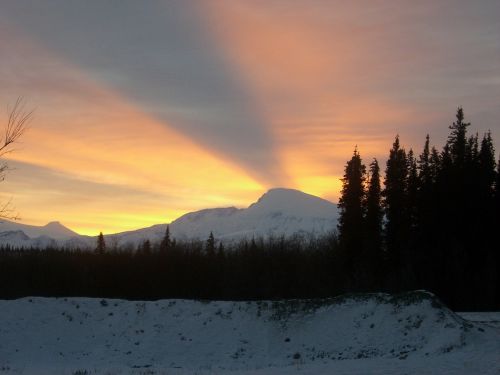 sunset landscape mountain