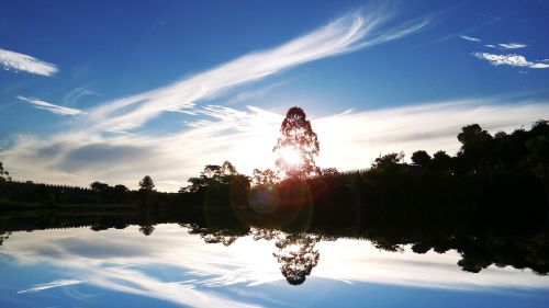 sunset landscape with sun landscape