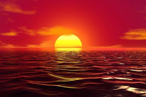 sunset ocean nature