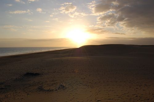 sunset beach sand