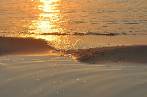 sunset sea wave