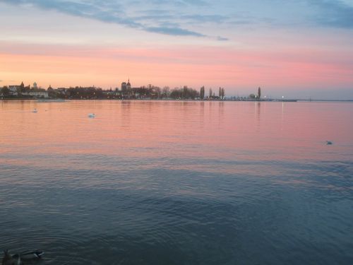 sunset evening lake