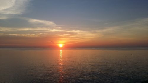 sunset horizon sea