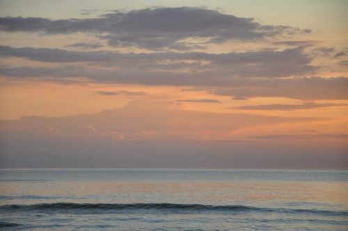 sunset sea clouds