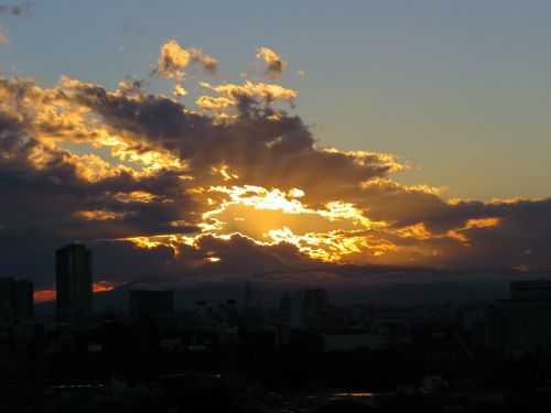 sunset tokyo japan