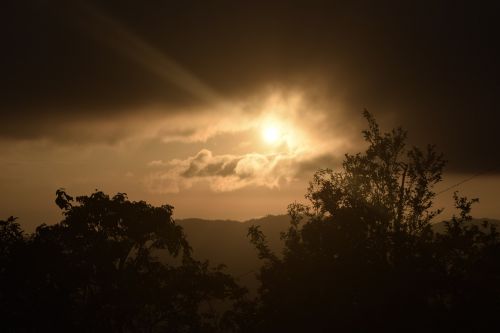 sunset sky silhouette