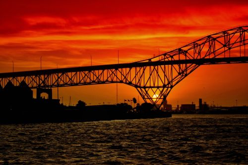 sunset bridge gulf