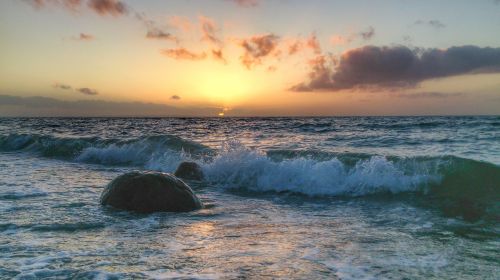 sunset sea beach