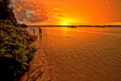 sunset lagoon tropical