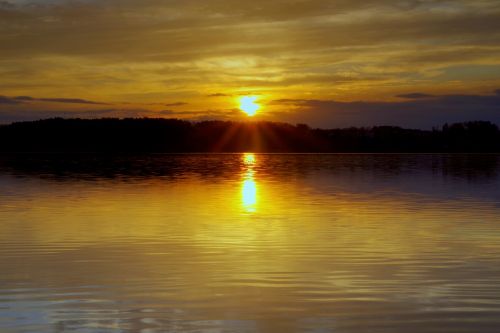 sunset water lake