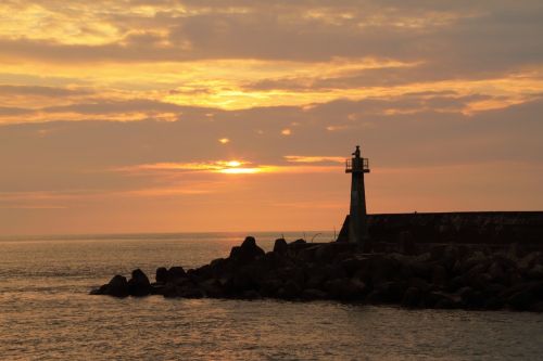 sunset port lighthouses