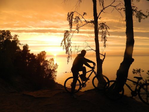 sunset evening bike
