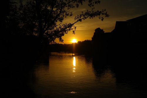 sunset river danube