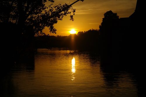 sunset river danube