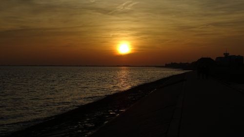 sunset sea wilhelmshaven