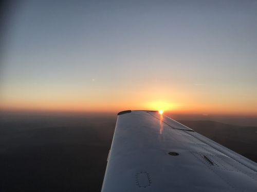 sunset private airplane aviation