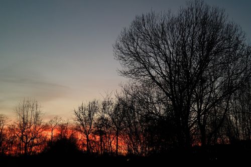 sunset fiery afterglow