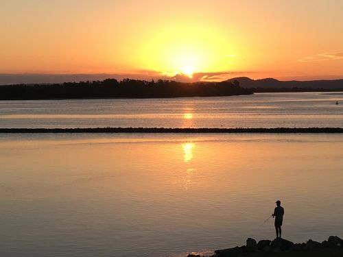 sunset river afternoon