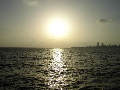 sunset india sea