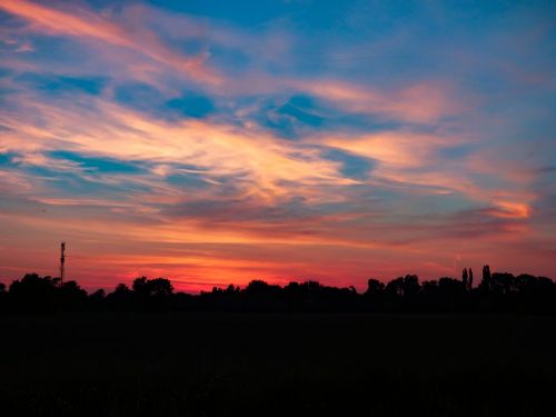 sunset sky in the evening