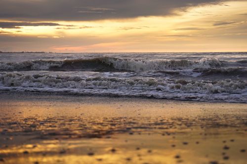 sunset ocean wave