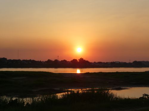 sunset laos landscape