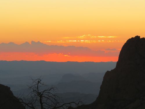 sunset mountains landscape