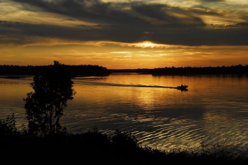 sunset evening reflection