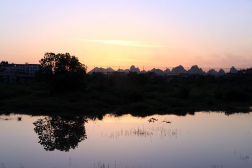 sunset twilight reflection