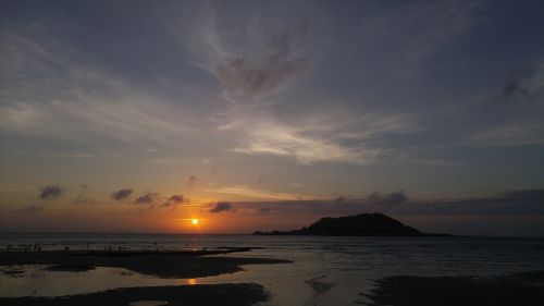 sunset sea jeju island