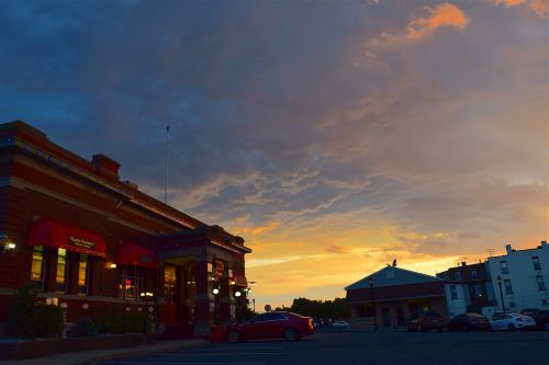 sunset sky building