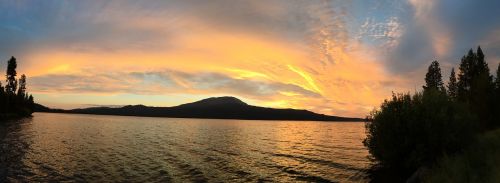 sunset horizon lake