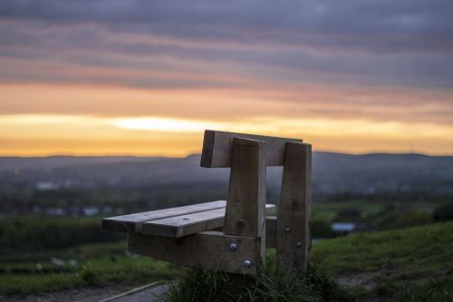 sunset bench solitary