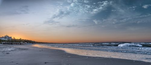 sunset water wave